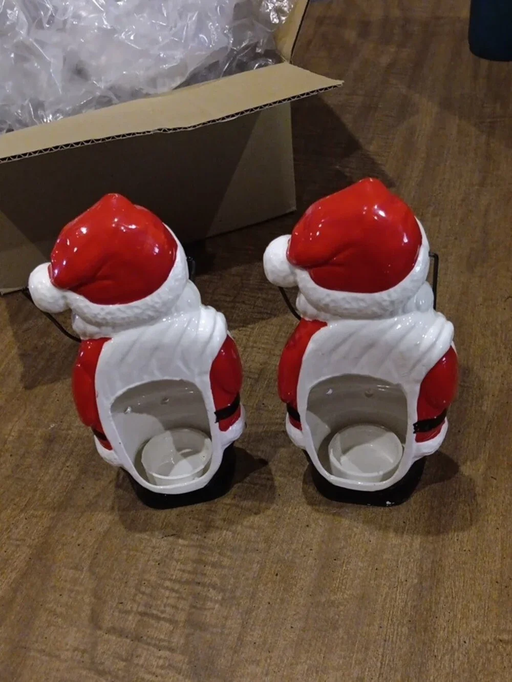 Festive Red Santa Ceramic Candle Holder – Holiday Home Decor